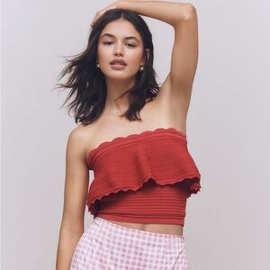 Anthropologie ruffle knit tank top